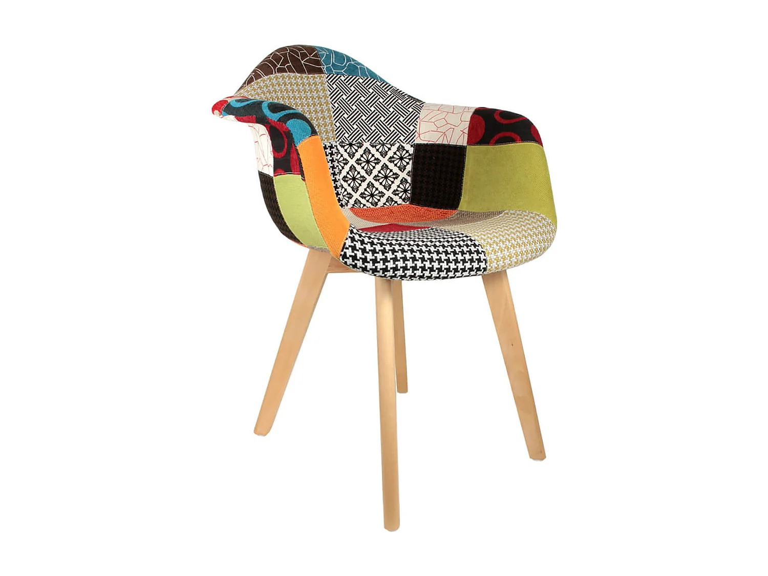 PATCHWORK - Lot de 2 Fauteuils Scandinaves Multicolore