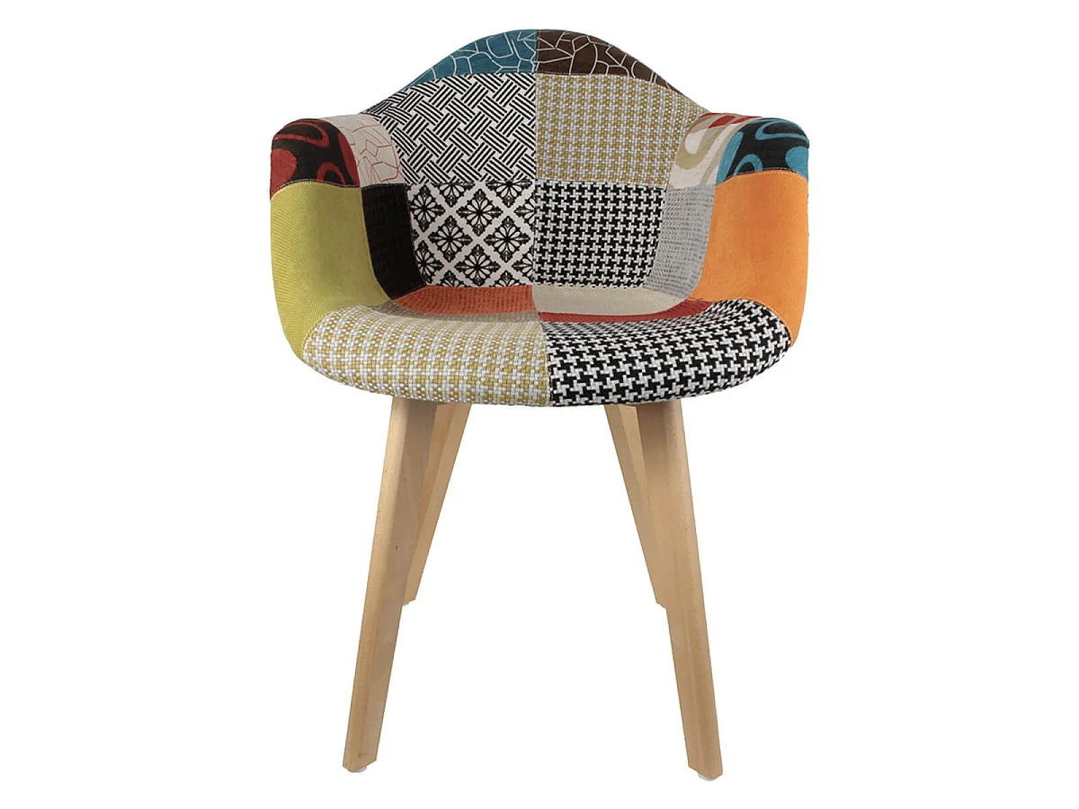 PATCHWORK - Lot de 2 Fauteuils Scandinaves Multicolore