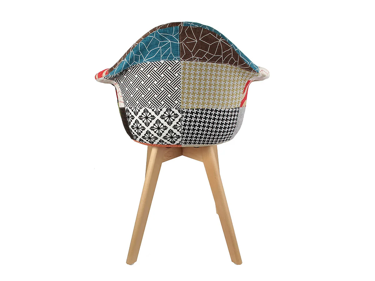 PATCHWORK - Lot de 2 Fauteuils Scandinaves Multicolore