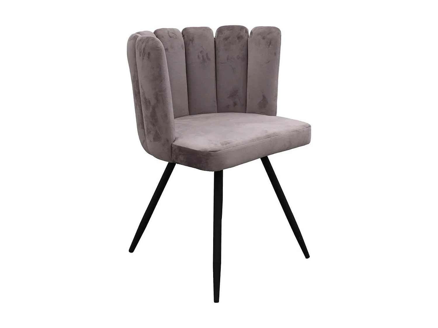 CHARLOTTE - Lot de 6 Chaises Velours Gris