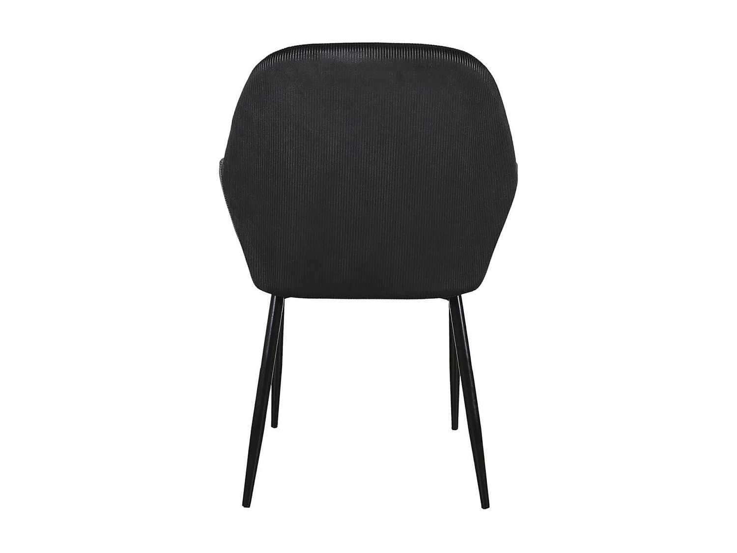 ALESSIA - Lot de 6 Fauteuils Velours Côtelé Noir