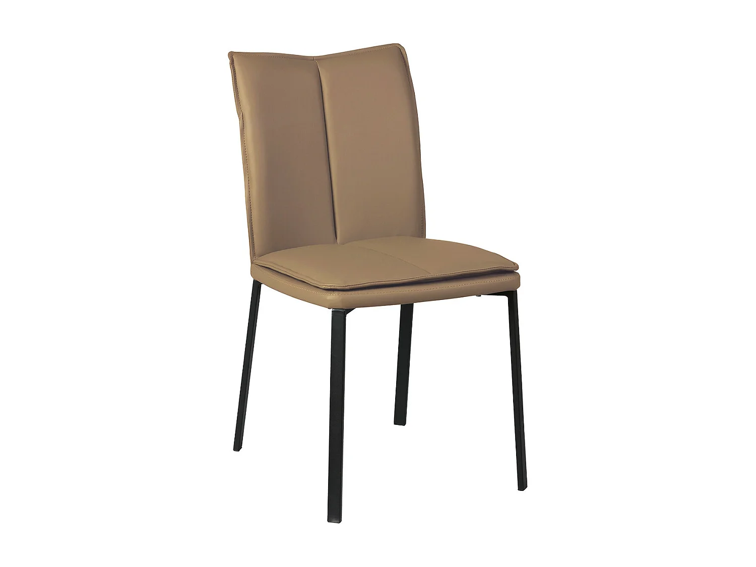 CALLUM - Lot de 4 Chaises Taupe avec Sur-Coussin