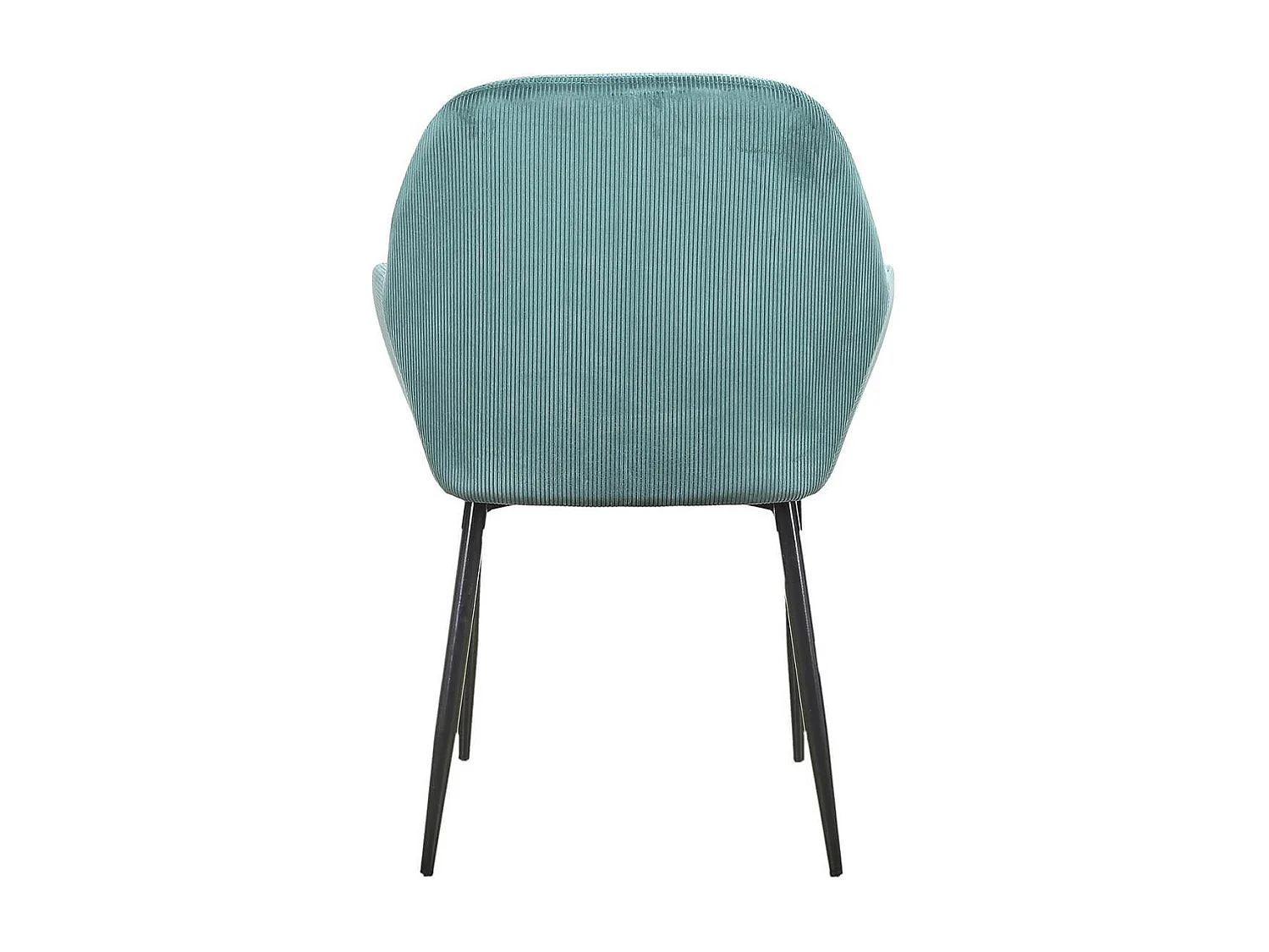 ALESSIA - Lot de 4 Fauteuils Velours Côtelé Bleu Canard