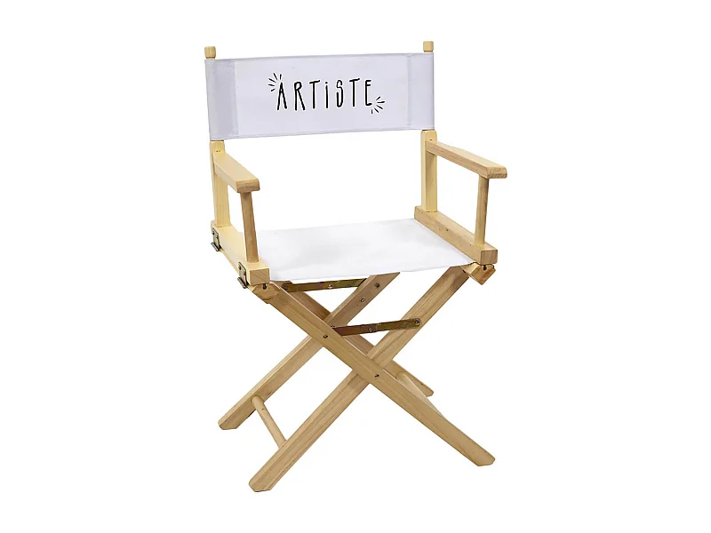 SHAW - Chaise de Directeur Blanche et Bois