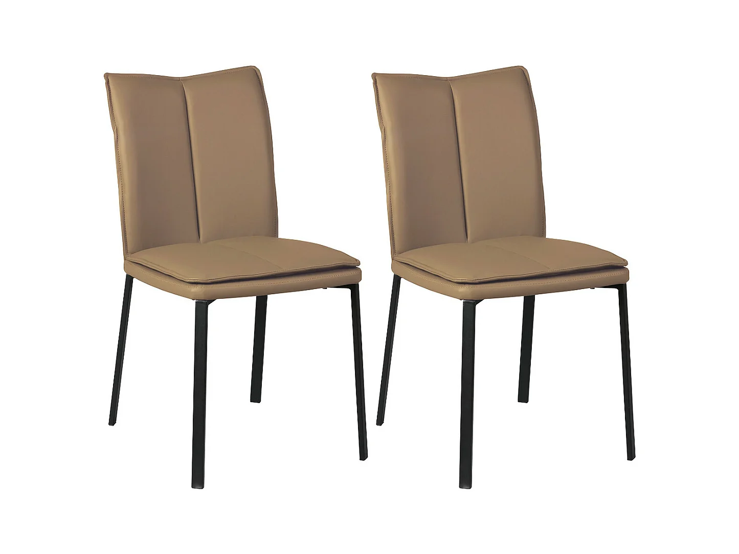 CALLUM - Lot de 2 Chaises Taupe avec Sur-Coussin