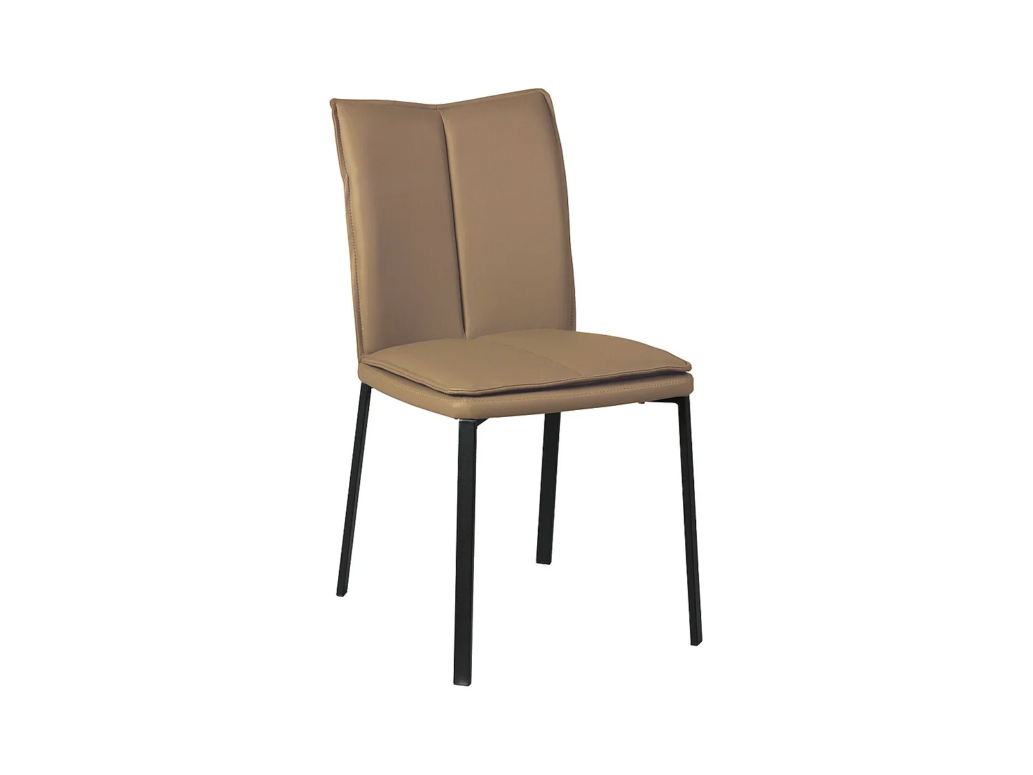 CALLUM - Lot de 2 Chaises Taupe avec Sur-Coussin