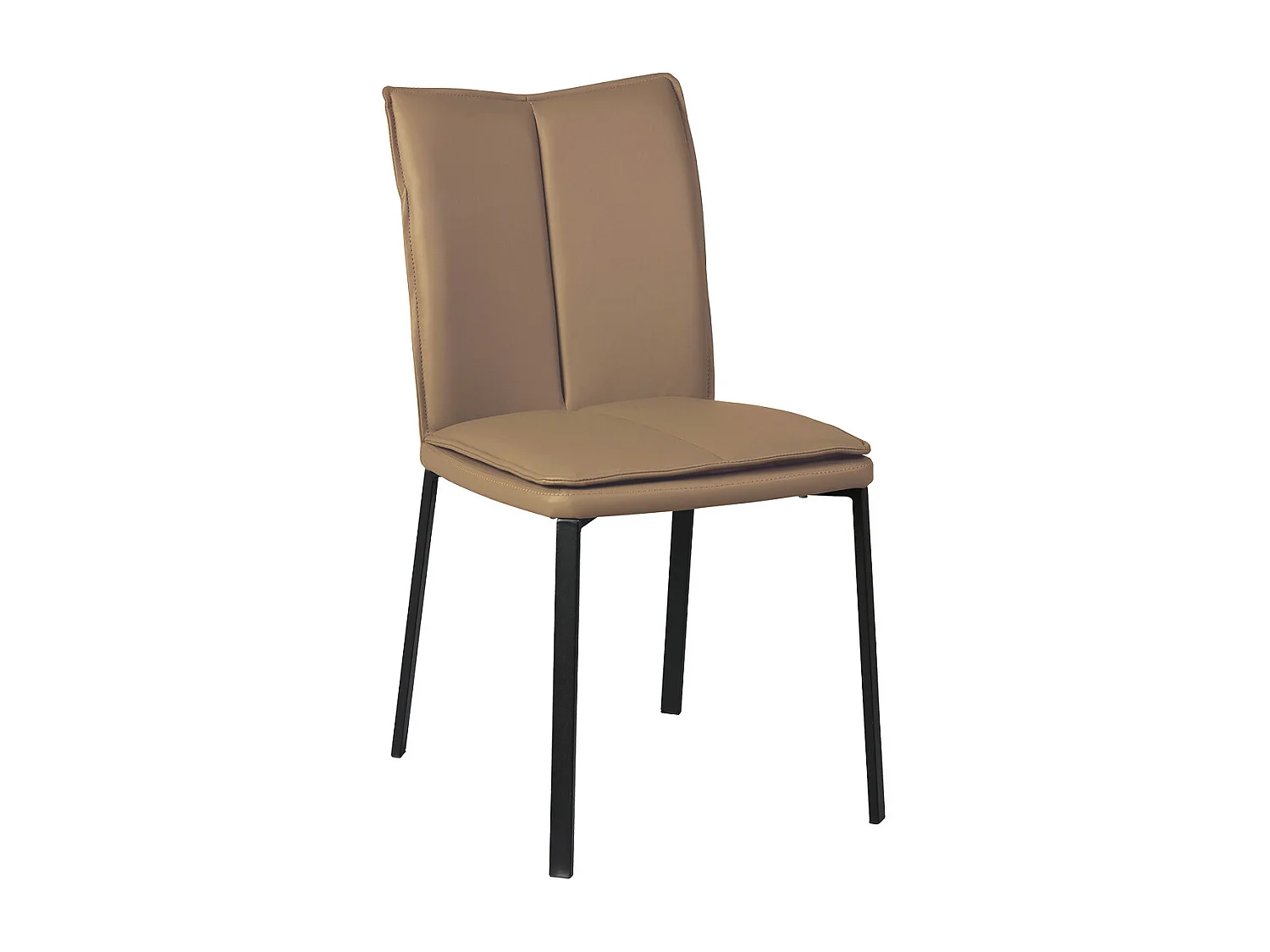 CALLUM - Lot de 2 Chaises Taupe avec Sur-Coussin