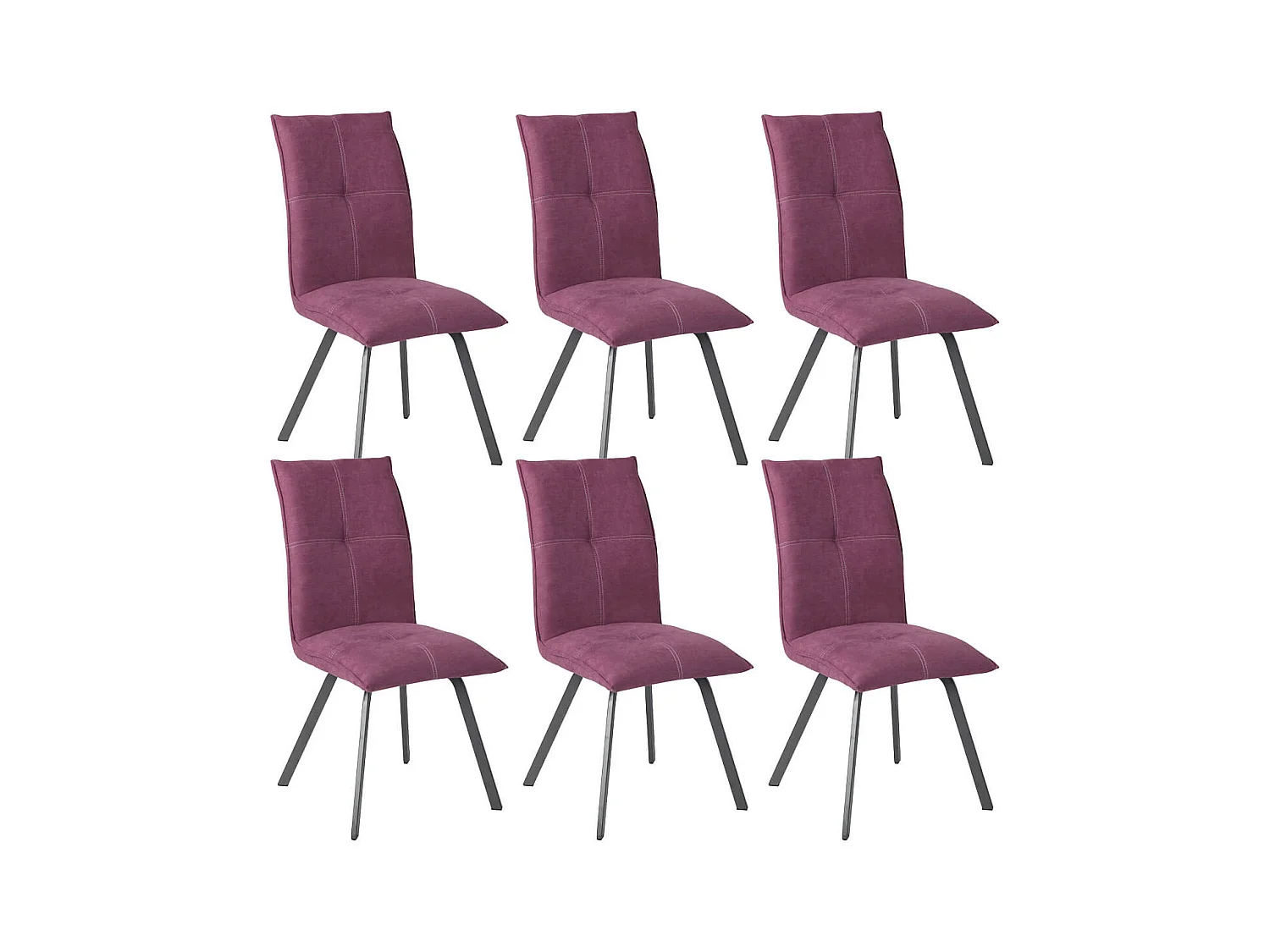 BISPO - Lot de 6 Chaises Tissu Coloris Violet