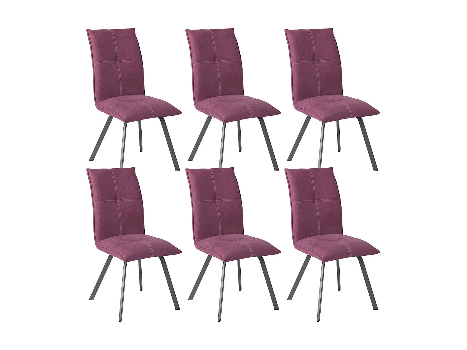 BISPO - Lot de 6 Chaises Tissu Coloris Violet