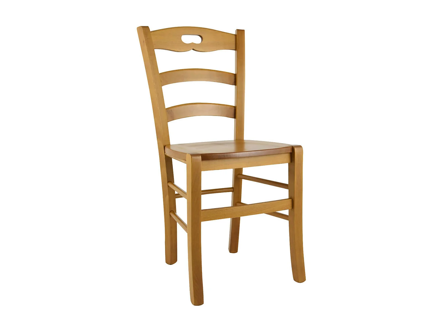 SUZY - Lot de 4 Chaises Teinté Chêne et Assises en Bois
