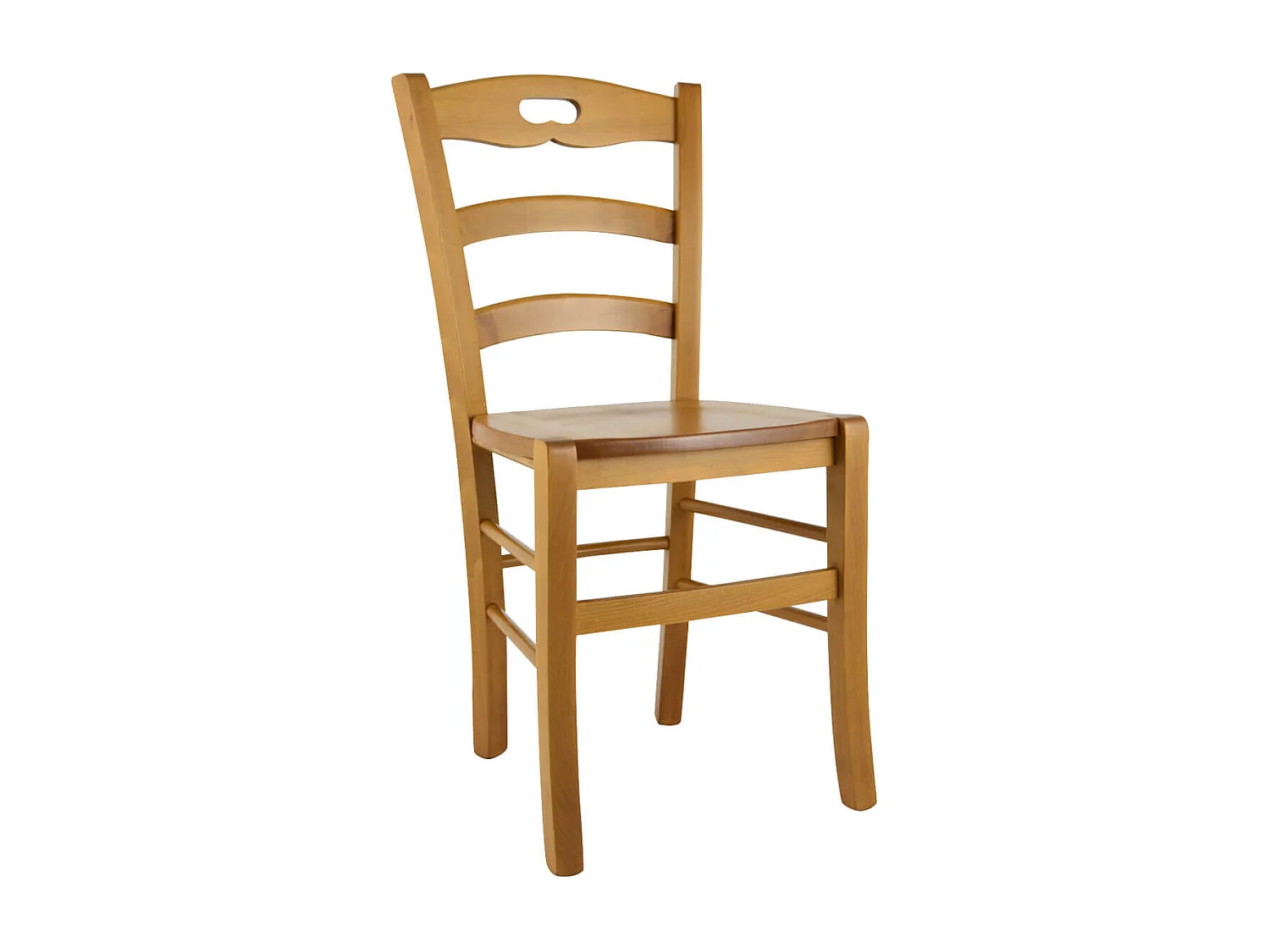 SUZY - Lot de 4 Chaises Teinté Chêne et Assises en Bois