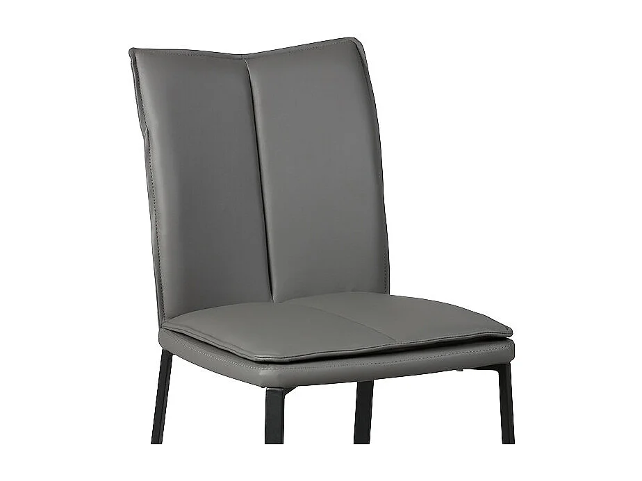 CALLUM - Lot de 4 Chaises Grises avec Sur-Coussin