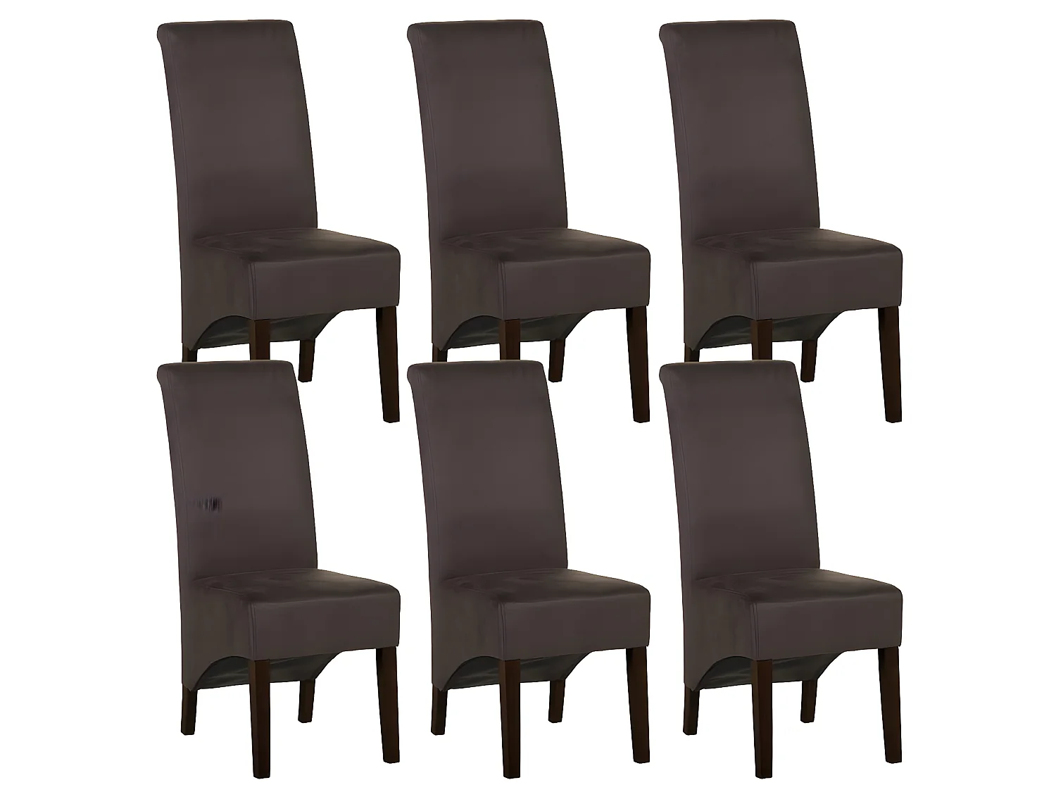 MIRINA - Lot de 6 Chaises Tissu Gris Anthracite