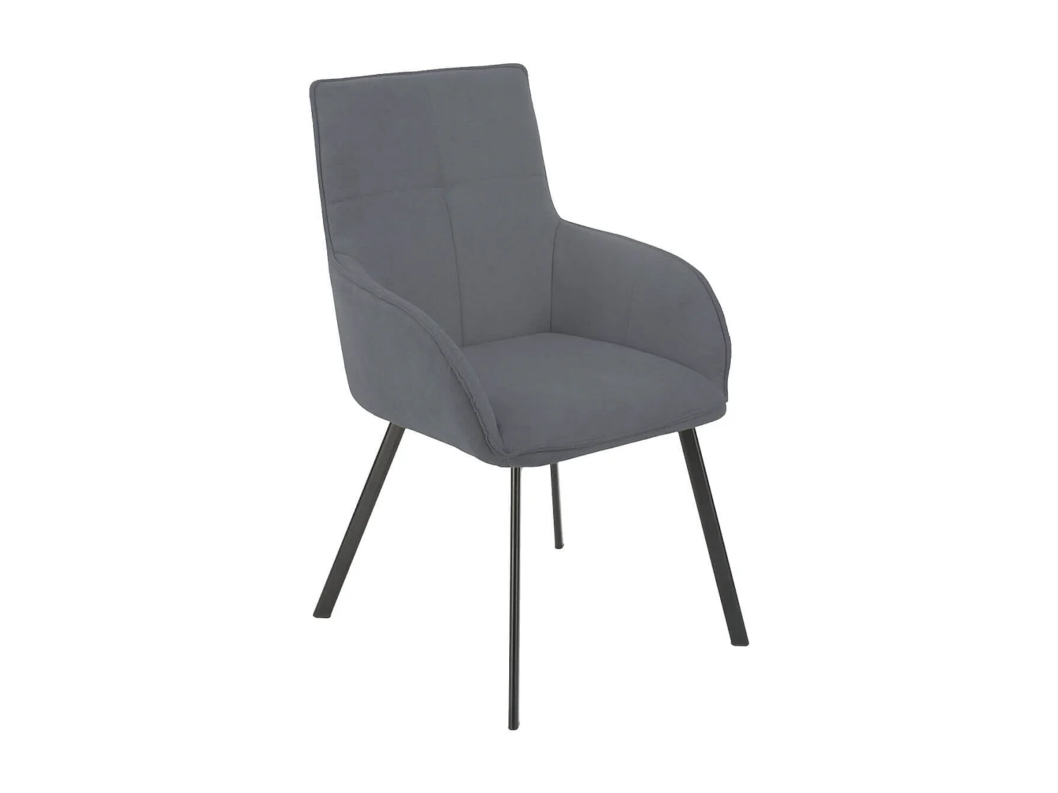 CATILA - Lot de 6 Fauteuils Gris Piètement Gris Mat