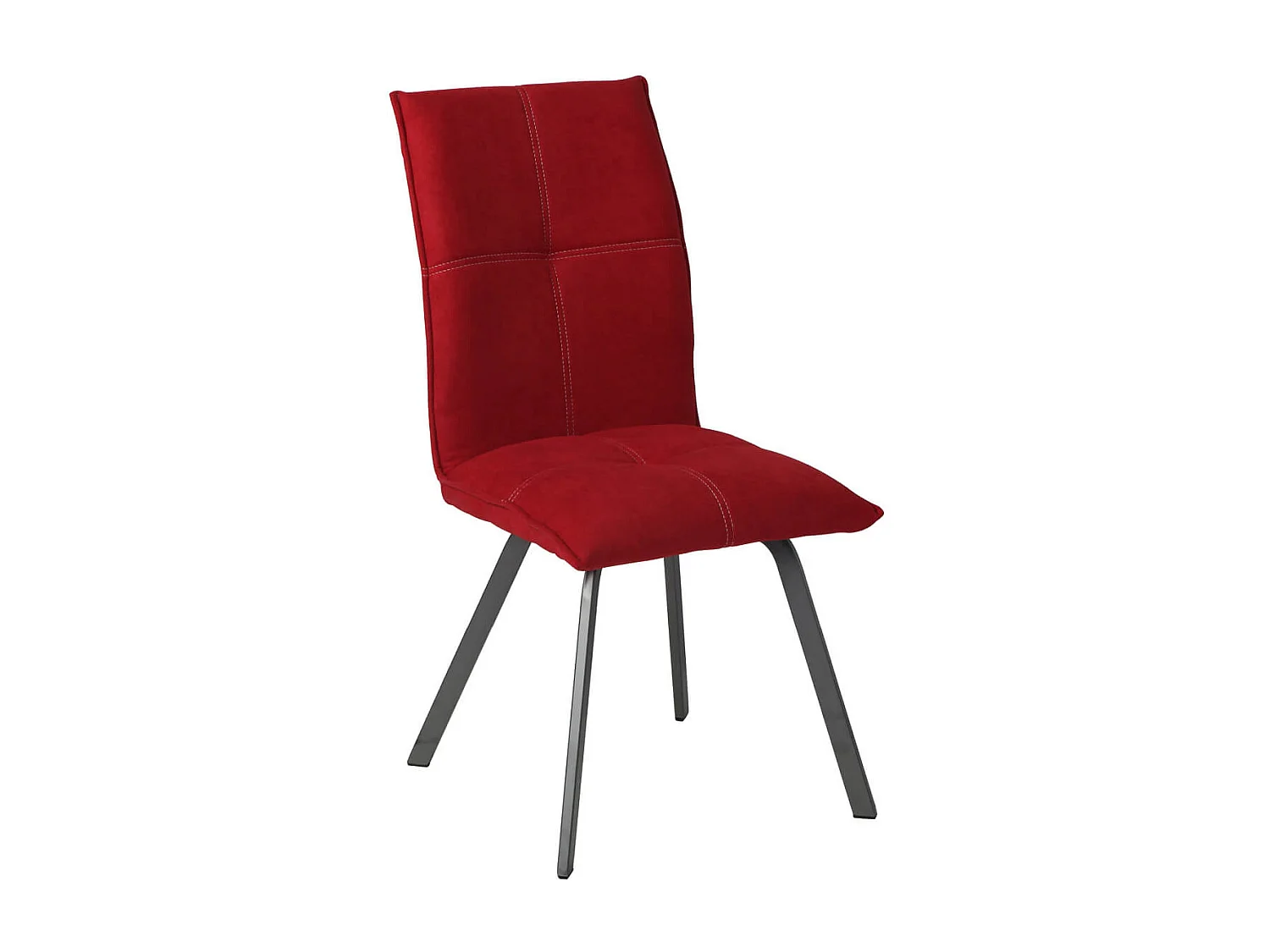 BISPO - Lot de 2 Chaises Tissu Coloris Rouge