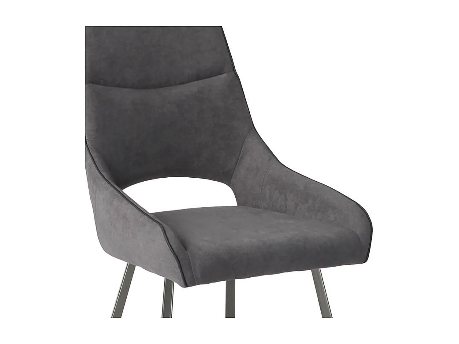 AMADO - Lot de 6 Chaises Tissu Coloris Gris Anthracite