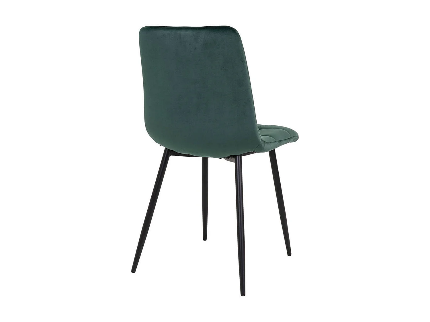 STRIB - Lot de 2 Chaises Velours Vert Foncé et Piétement Acier