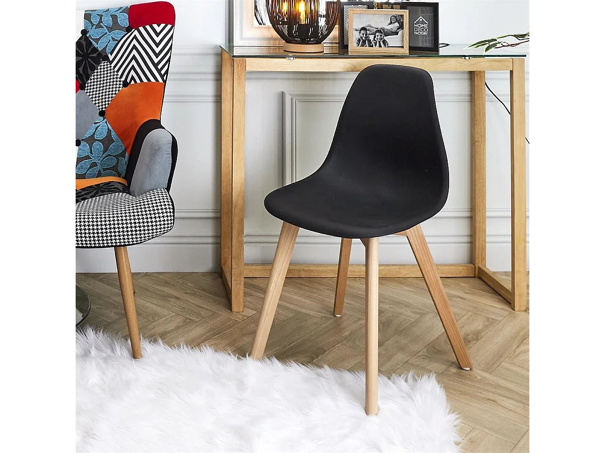 MELYA - Lot de 4 Chaises Scandinaves Noires