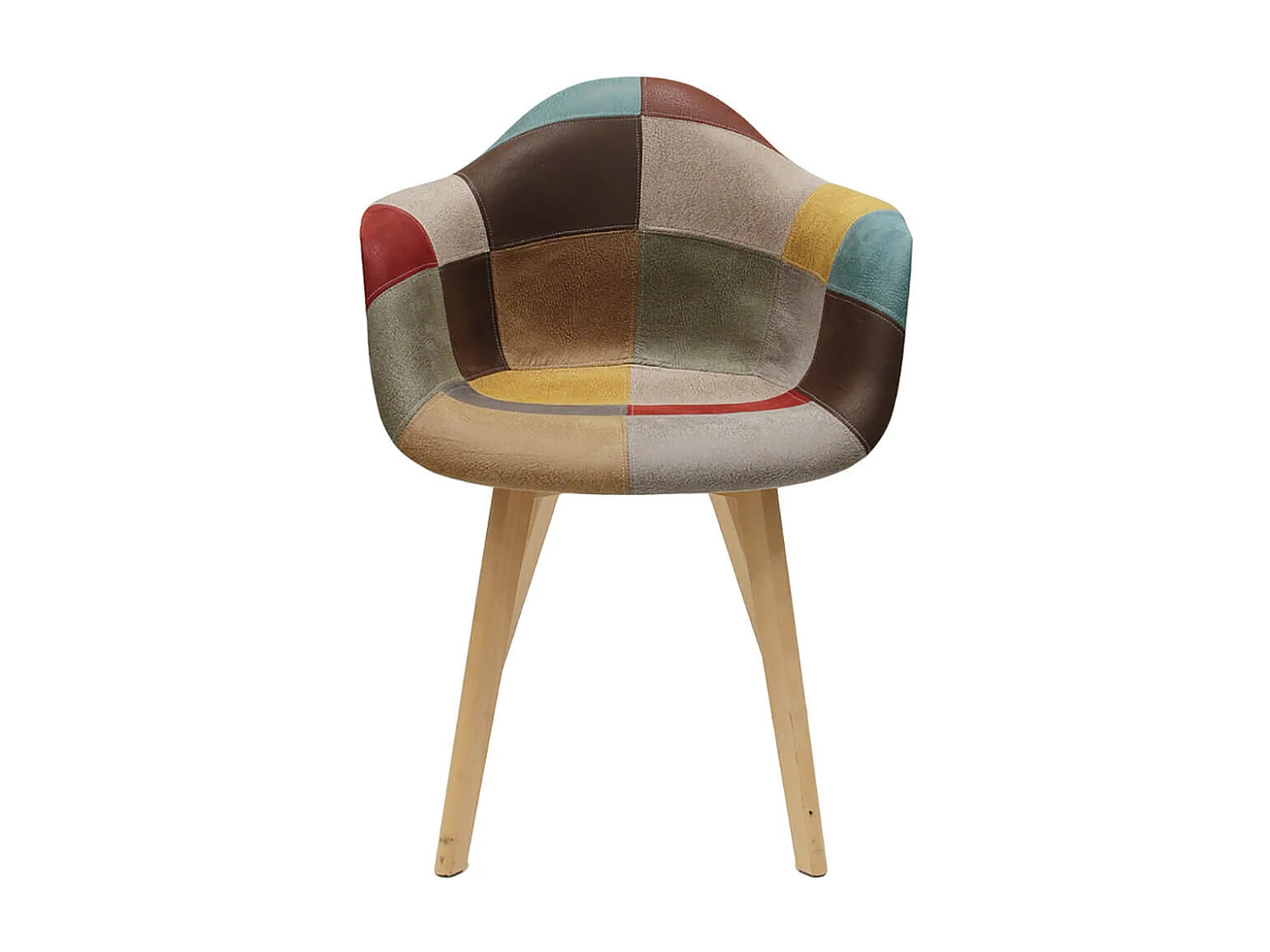 BRADU - Lot de 2 Fauteuils Patchwork Motif Vintage