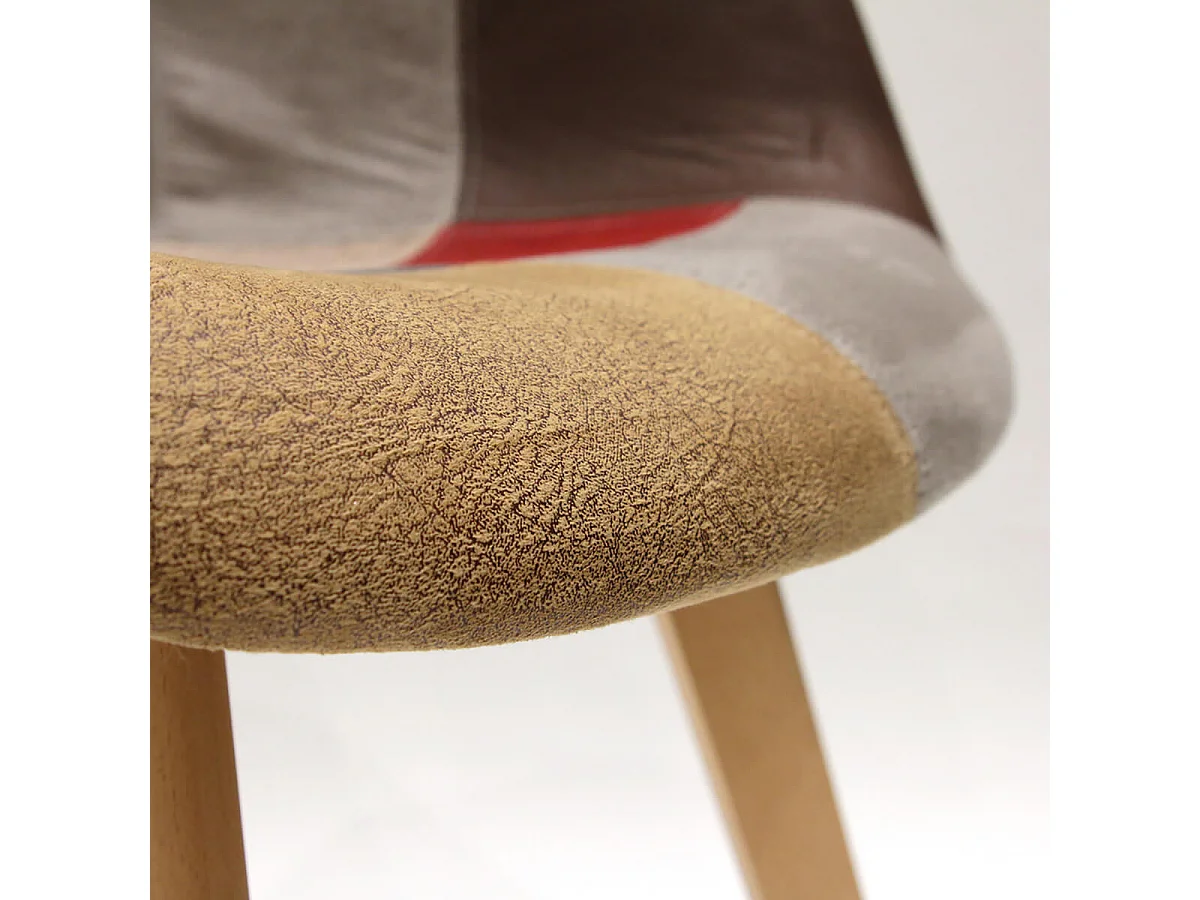 BRADU - Lot de 2 Fauteuils Patchwork Motif Vintage