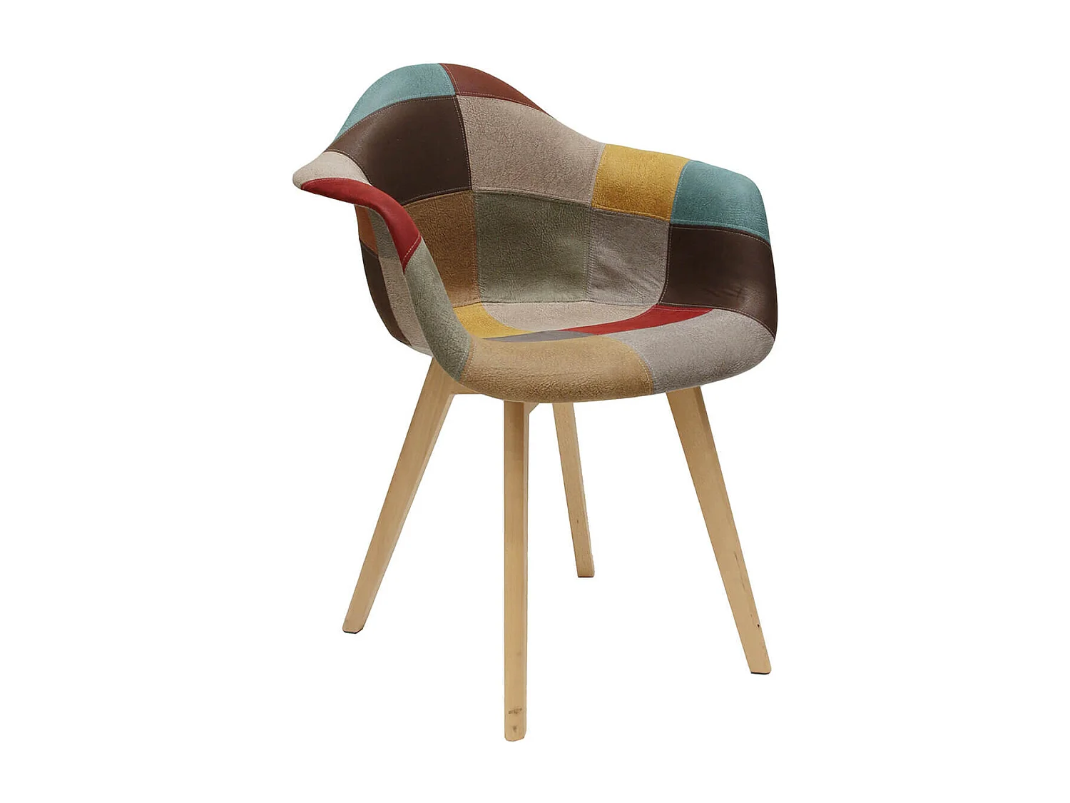 BRADU - Lot de 2 Fauteuils Patchwork Motif Vintage