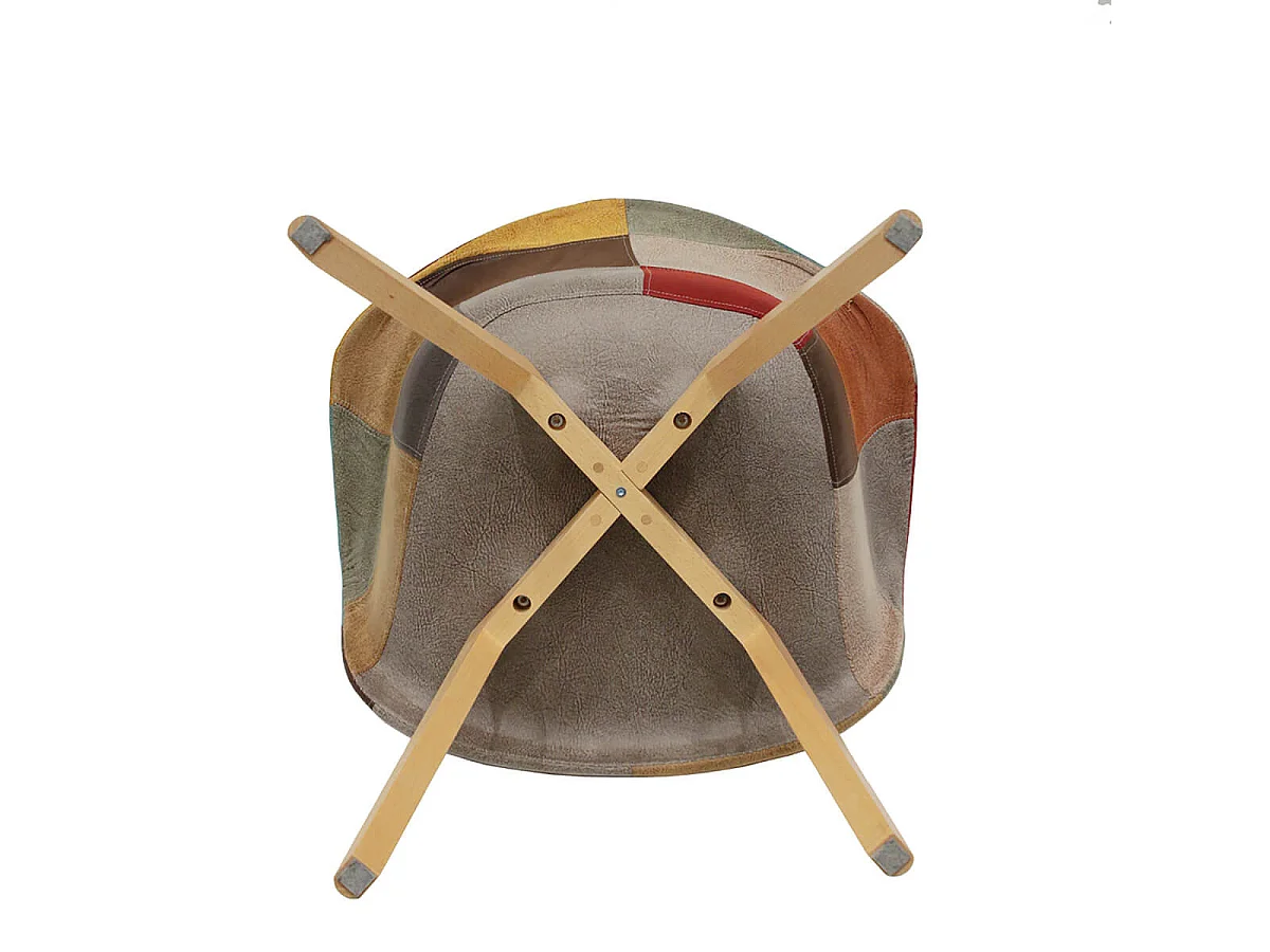 BRADU - Lot de 2 Fauteuils Patchwork Motif Vintage