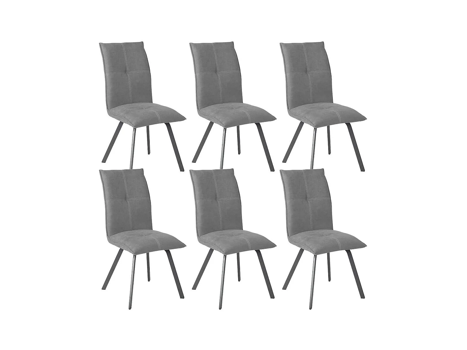 BISPO - Lot de 6 Chaises Tissu Coloris Gris Anthracite