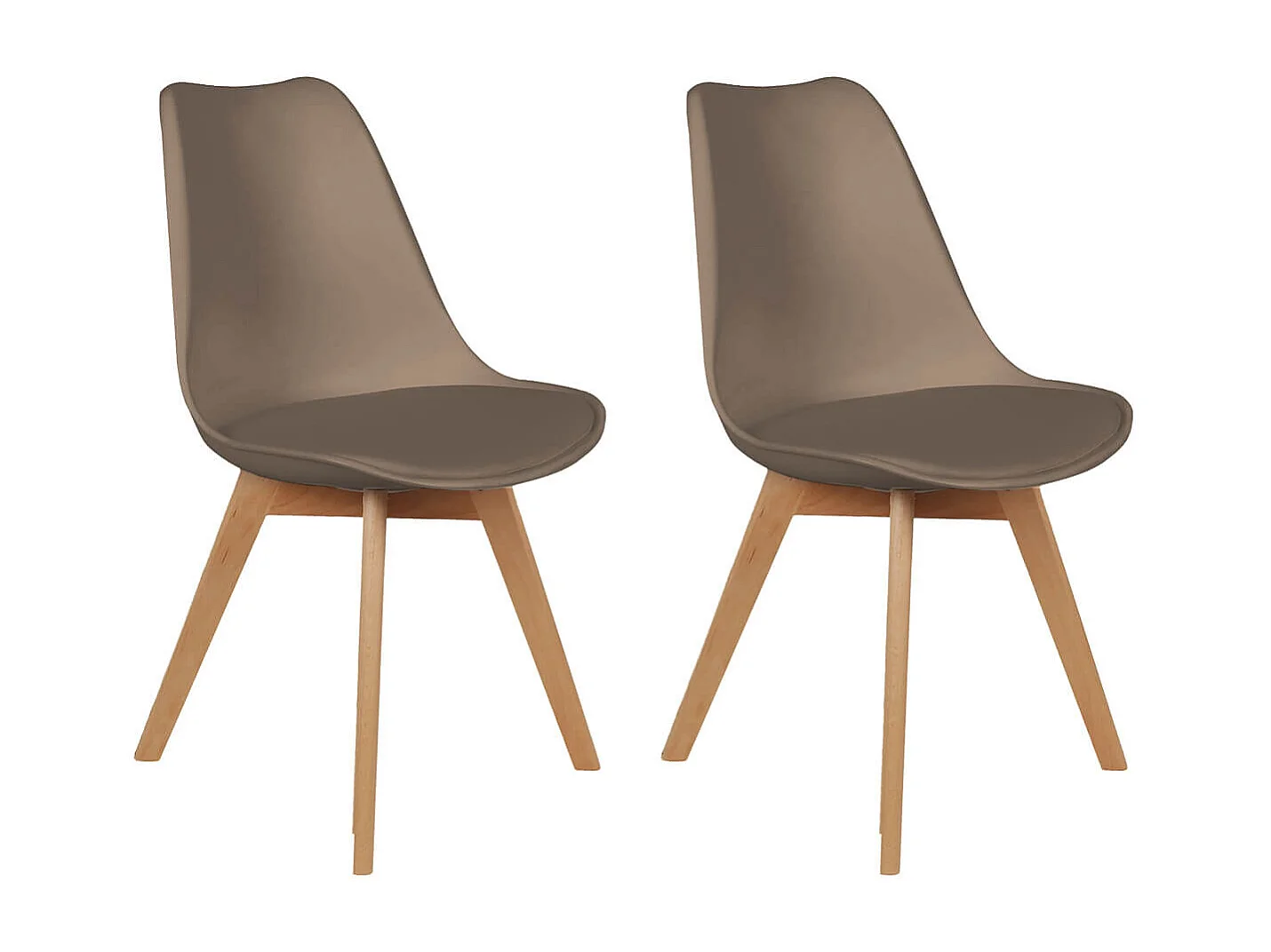 MEDALINE - Lot de 2 Chaises Scandinaves Taupe