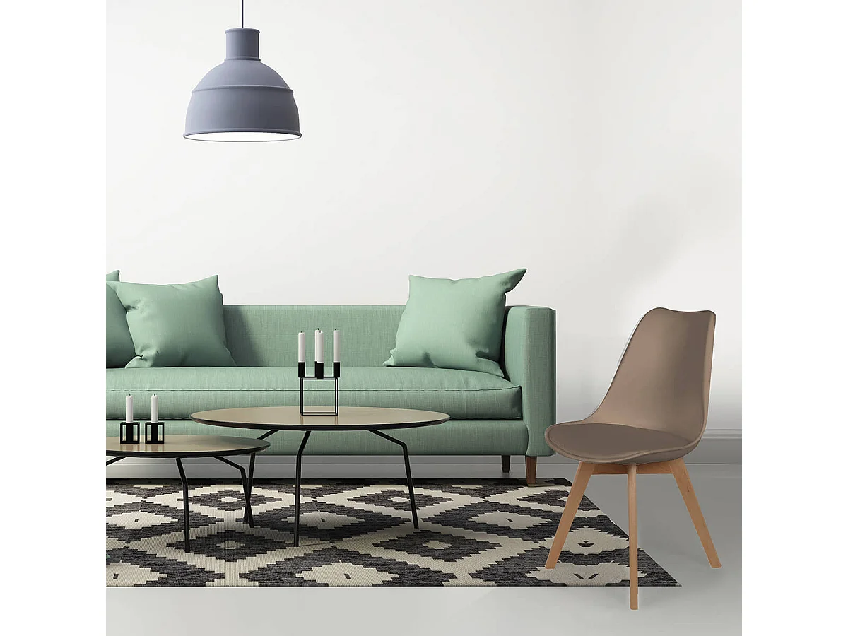 MEDALINE - Lot de 2 Chaises Scandinaves Taupe