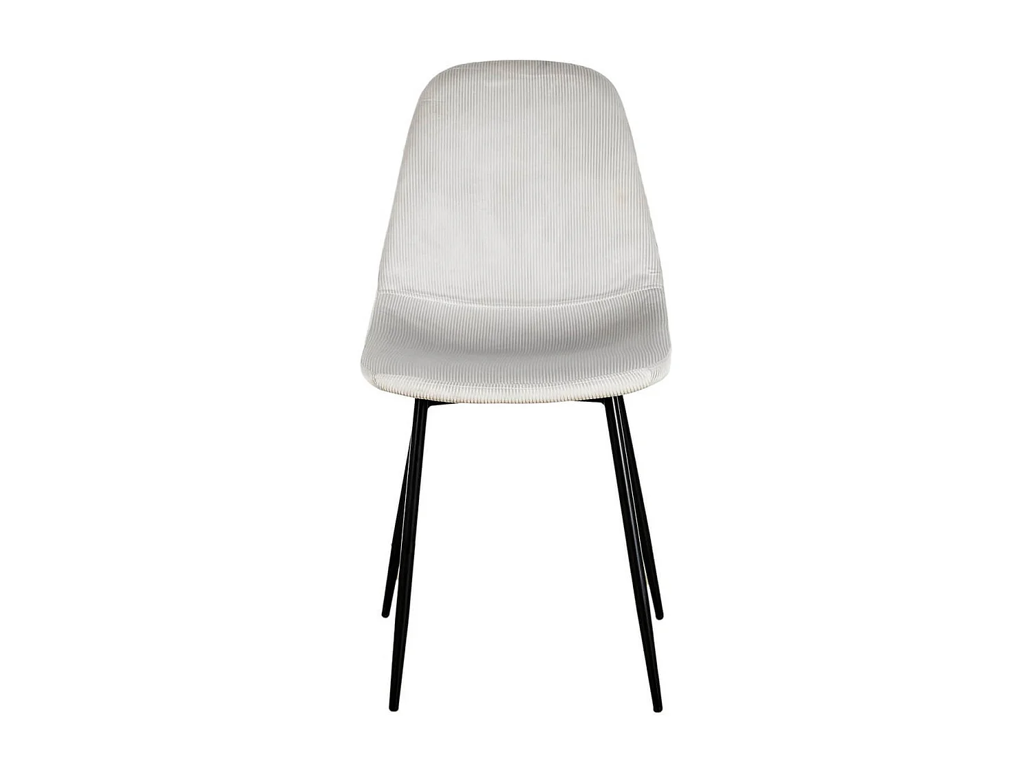 ALESSIA - Lot de 6 Chaises Velours Côtelé Gris Clair