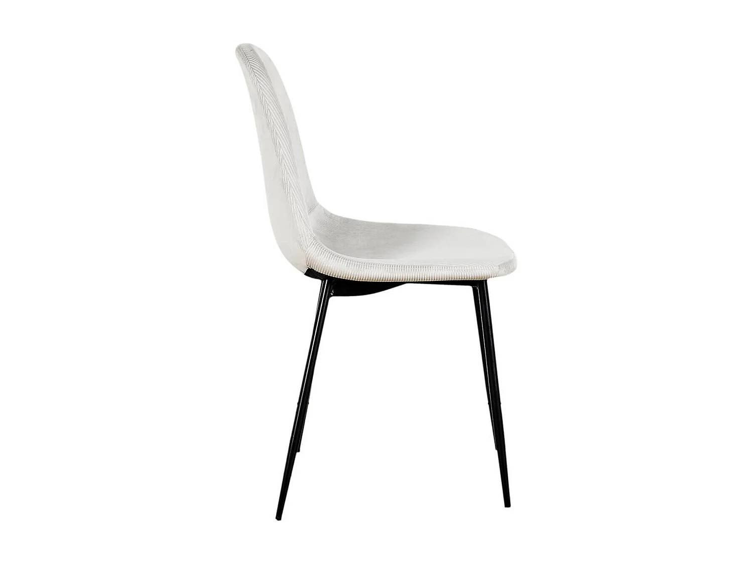 ALESSIA - Lot de 6 Chaises Velours Côtelé Gris Clair