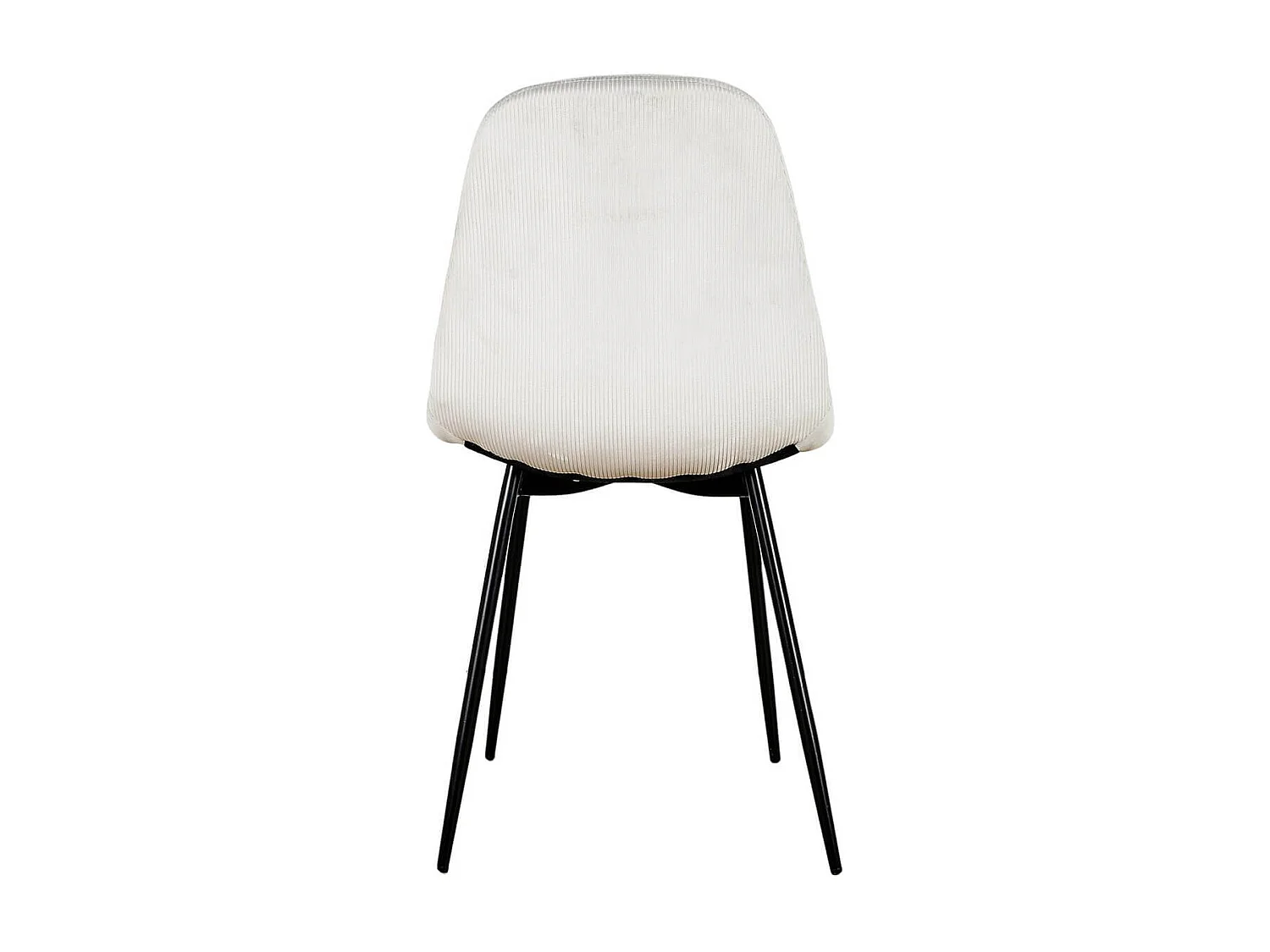 ALESSIA - Lot de 6 Chaises Velours Côtelé Gris Clair