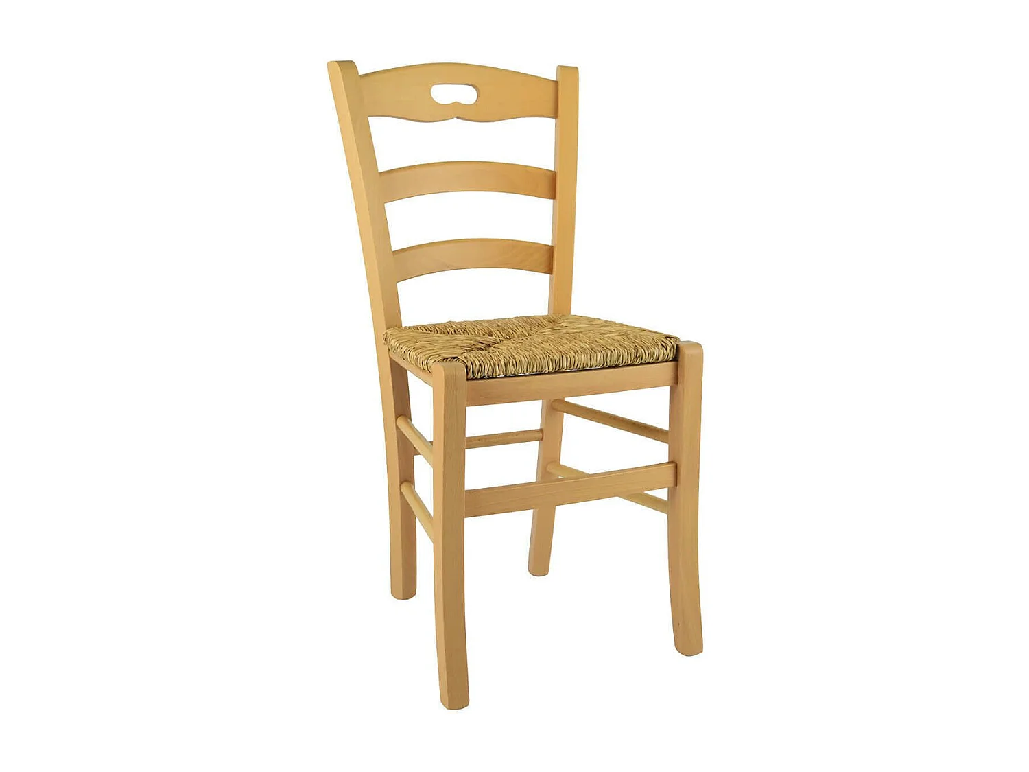 SUZY - Lot de 6 Chaises Naturelles et Assises en Paille