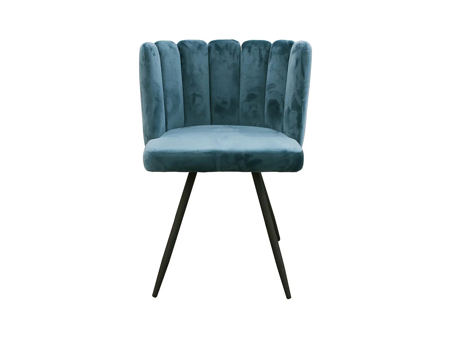 CHARLOTTE - Lot de 2 Chaises Velours Bleu