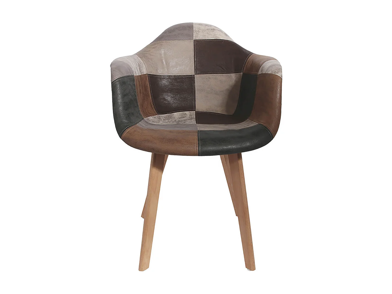 MELO - Lot de 4 Fauteuils Scandinaves Aspect Vieux Cuir