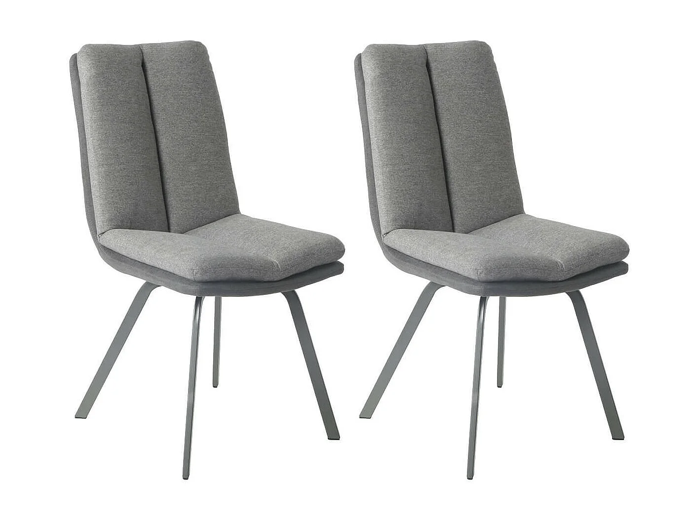 CALLOM - Lot de 2 Chaises Bi-Ton Grises avec Sur-Coussin