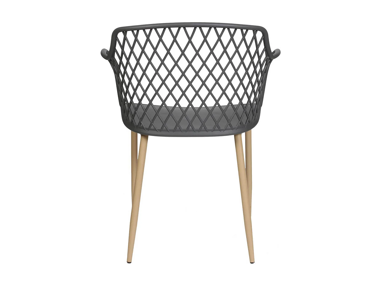 TRESSIE - Lot de 2 Fauteuils Gris avec Pieds Métalliques