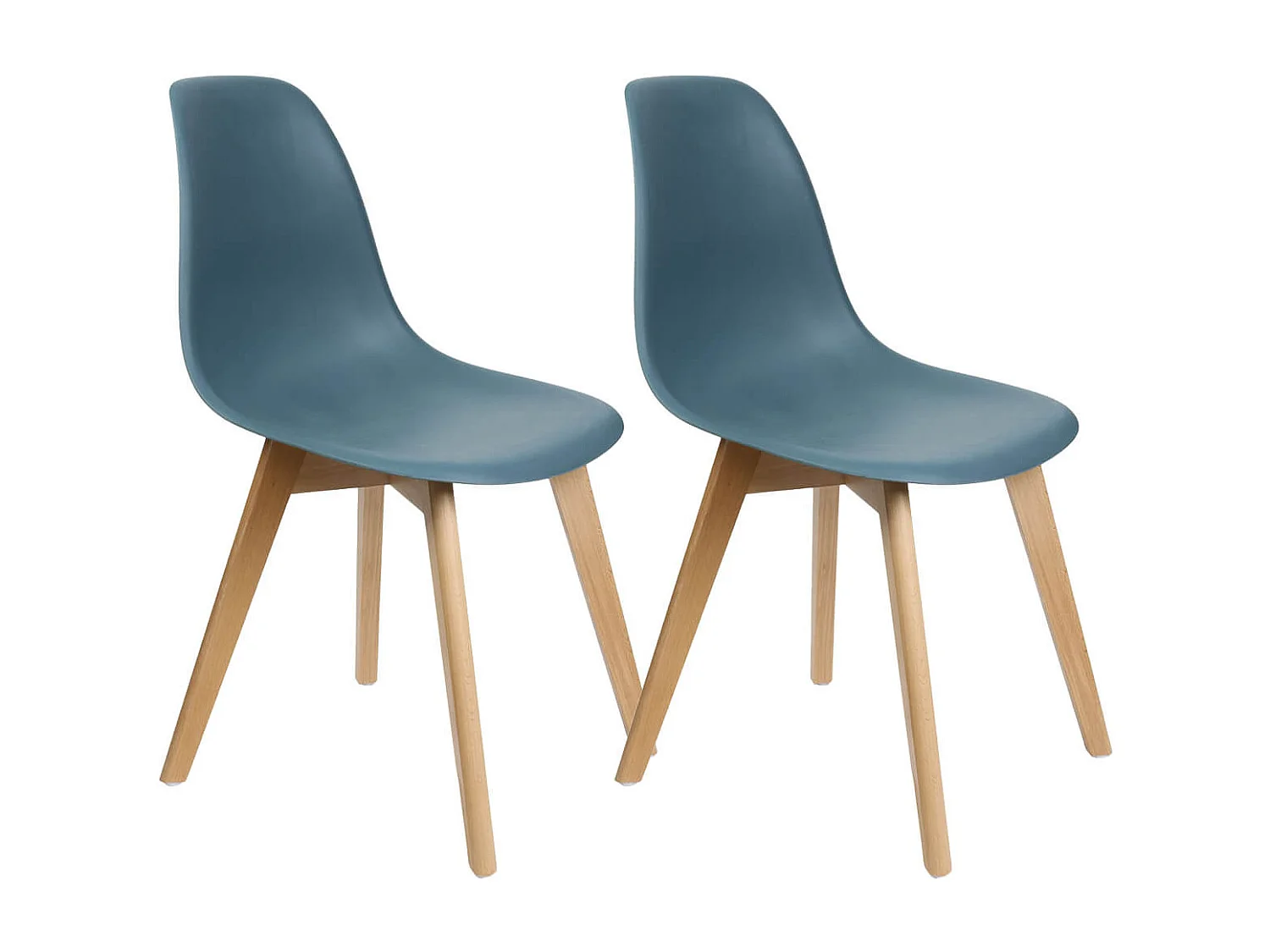 MELYA - Lot de 2 Chaises Scandinaves Bleu Canard