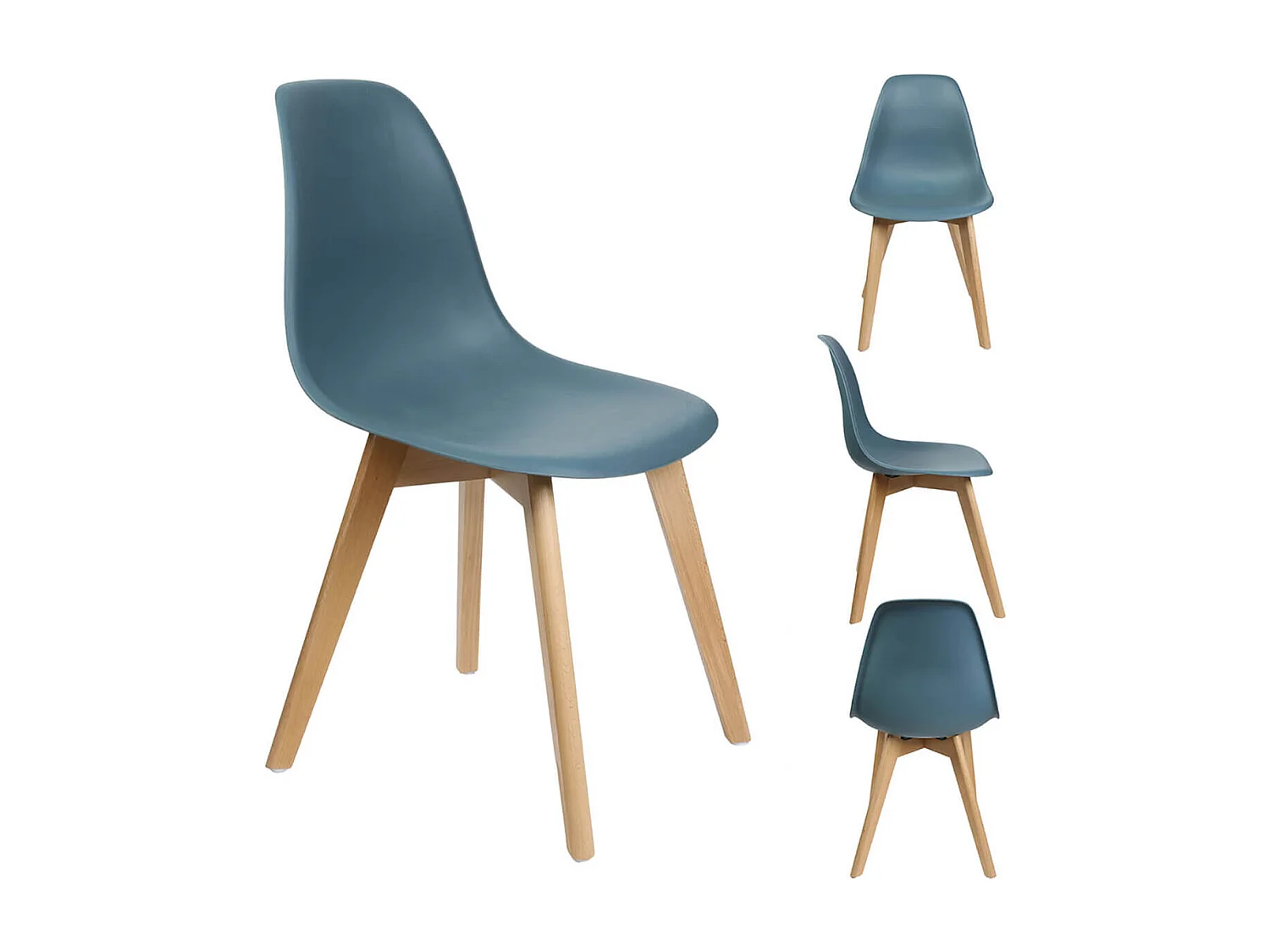 MELYA - Lot de 2 Chaises Scandinaves Bleu Canard