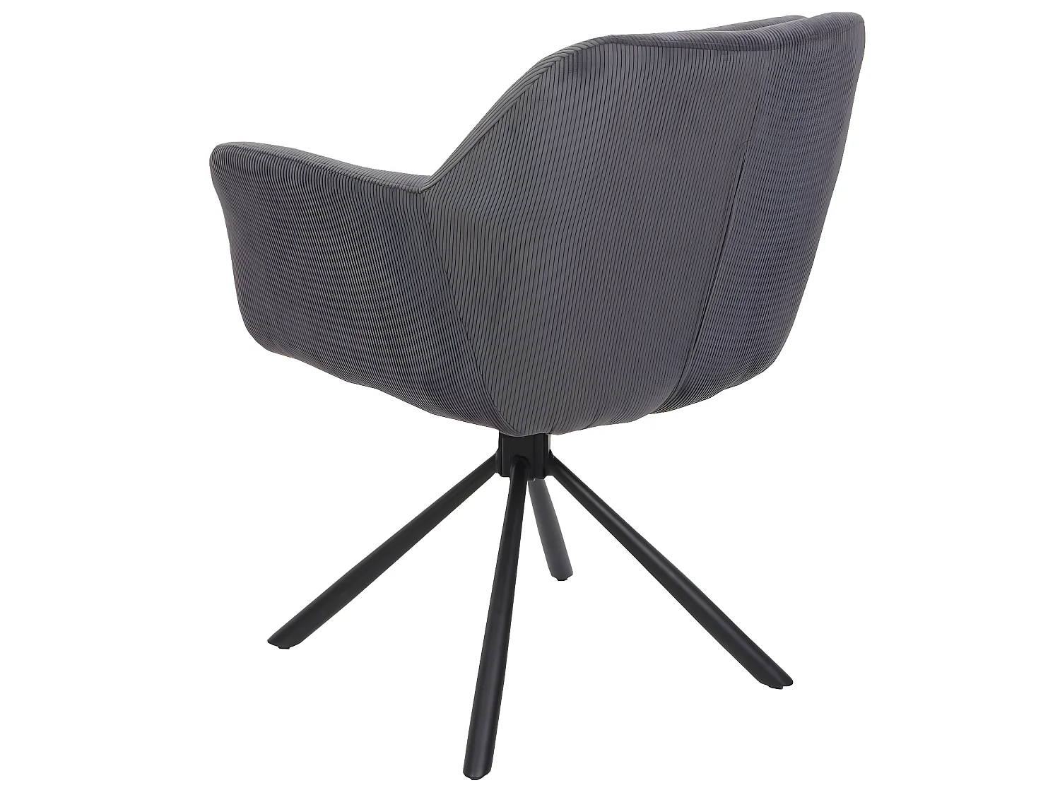 Lot de 2 chaises de salle à manger HWC-K33 - chaise de cuisine - pivotante Auto-Position - tissu/textile - gris corde