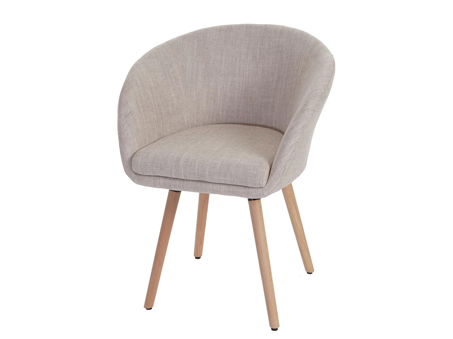 Chaise de salle à manger Malmö T633, fauteuil, design rétro des années 50 - tissu, crème/gris