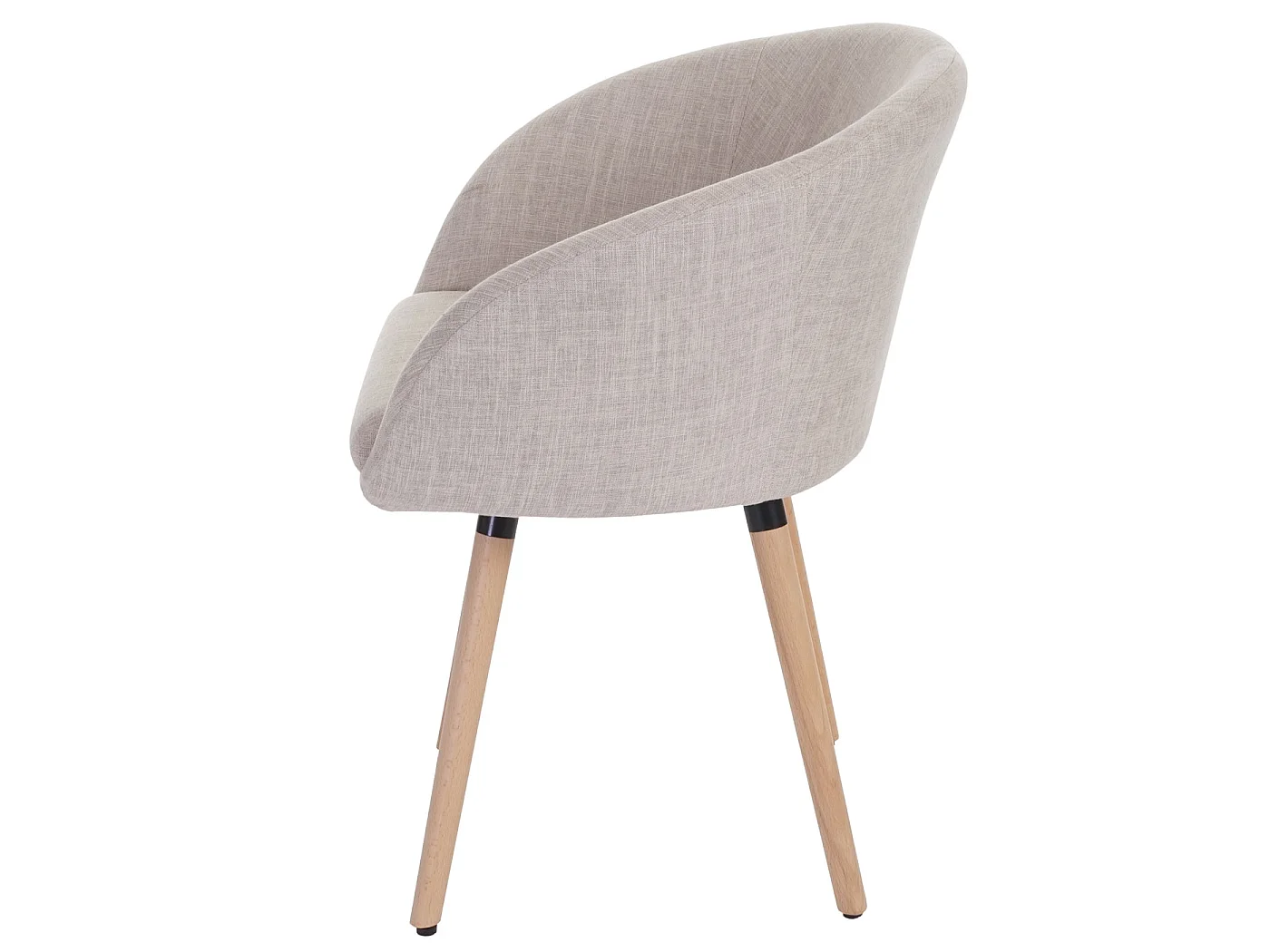 Chaise de salle à manger Malmö T633, fauteuil, design rétro des années 50 - tissu, crème/gris