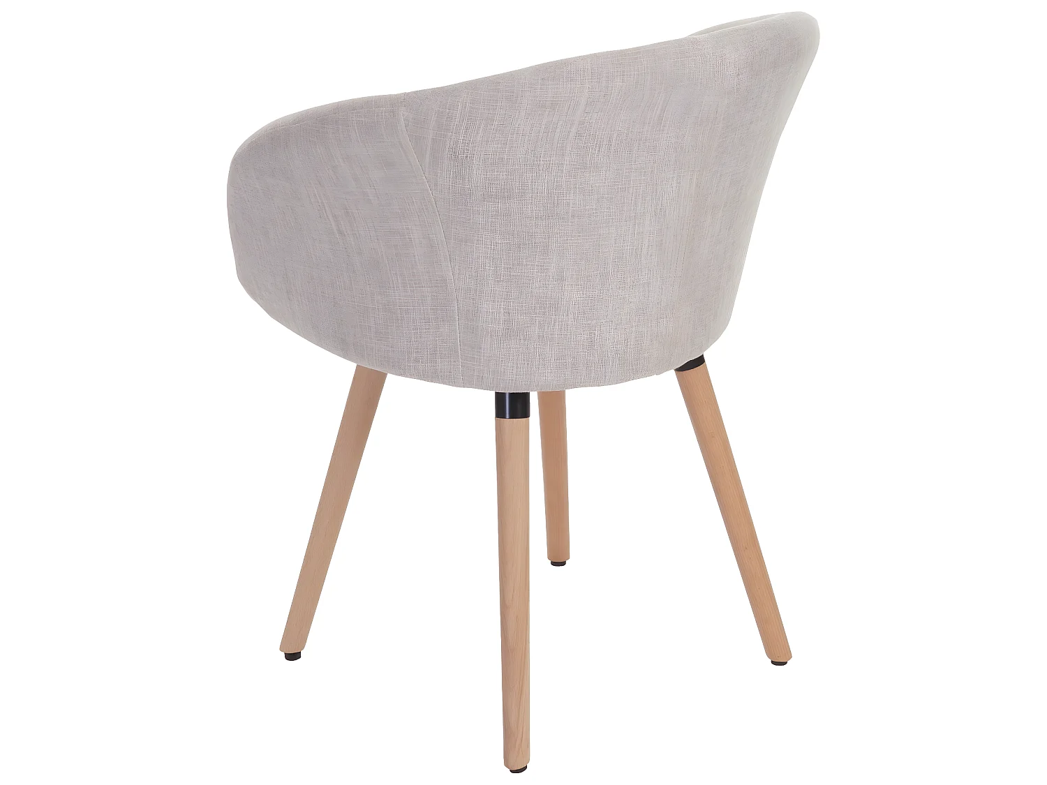 Chaise de salle à manger Malmö T633, fauteuil, design rétro des années 50 - tissu, crème/gris