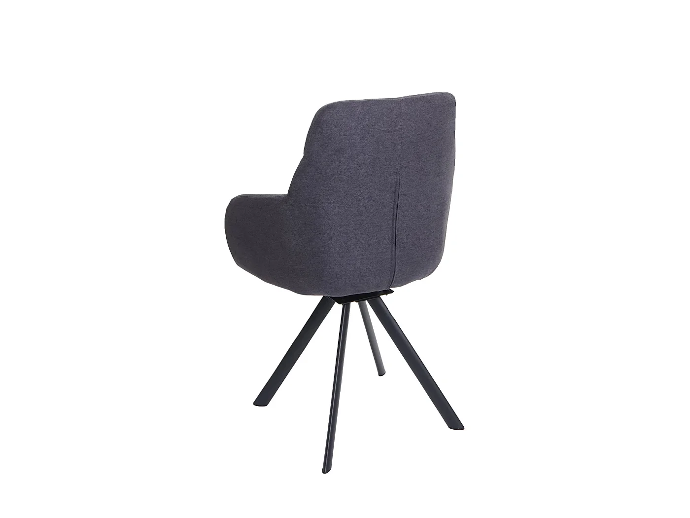Chaise de salle à manger HWC-J69 chaise avec accoudoir, pivotante Auto-Position, velours ~ anthracit
