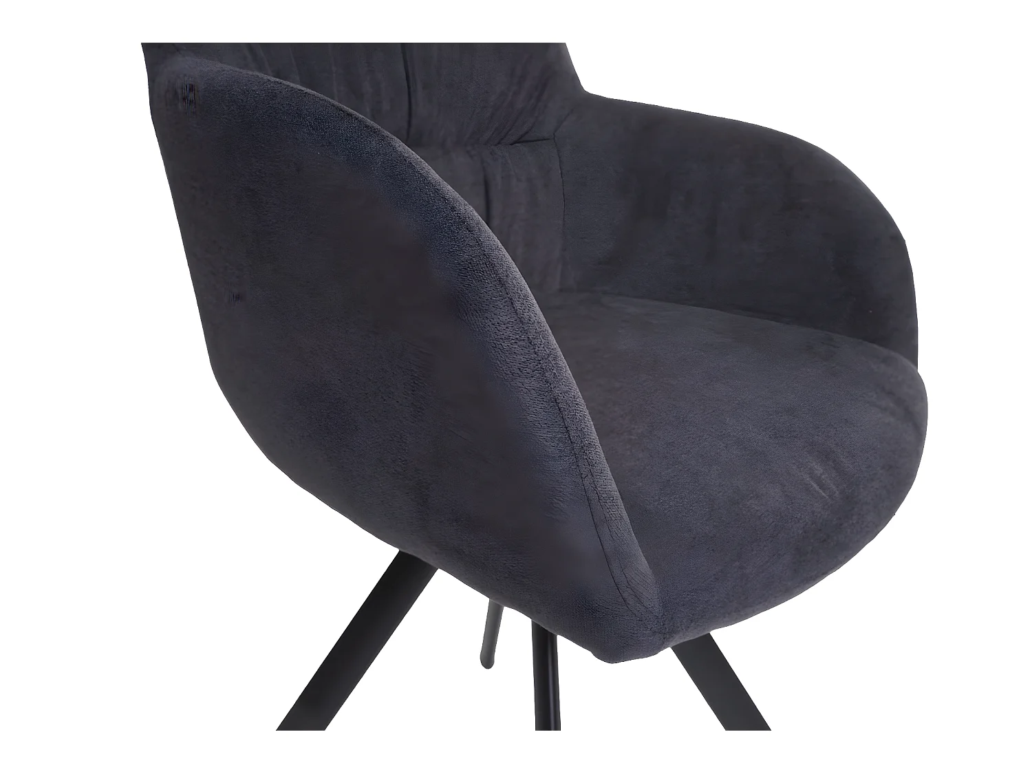 Chaise de salle à manger HWC-J69 chaise avec accoudoir, pivotante Auto-Position, velours ~ anthracit