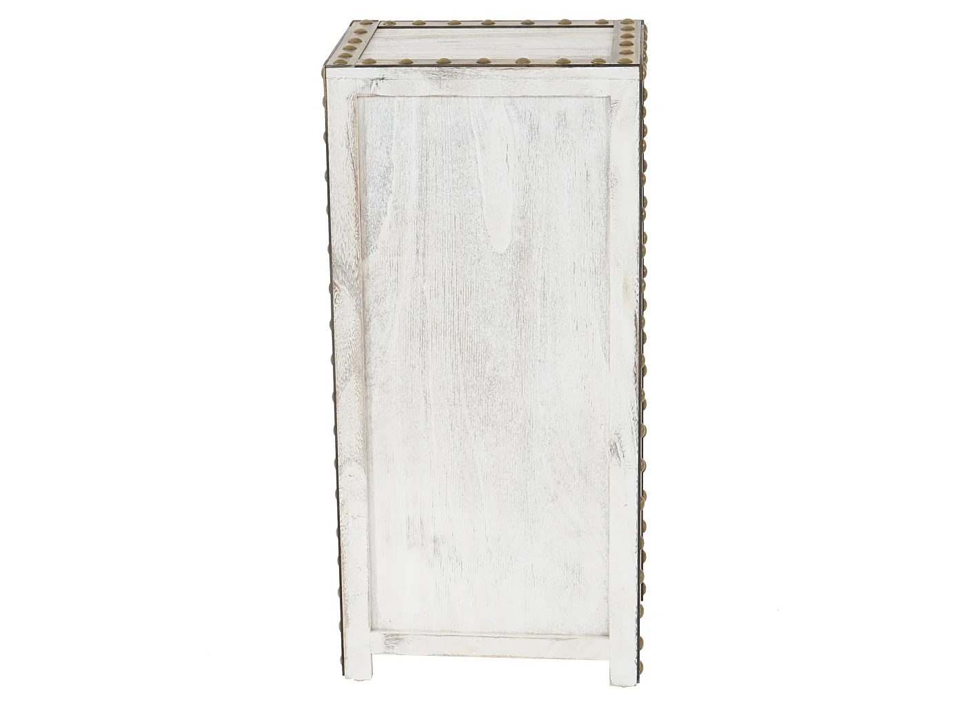 Commode Duran, commode à tiroirs, armoire, 4 tiroirs, style shabby, vintage 70x33x26cm - blanc