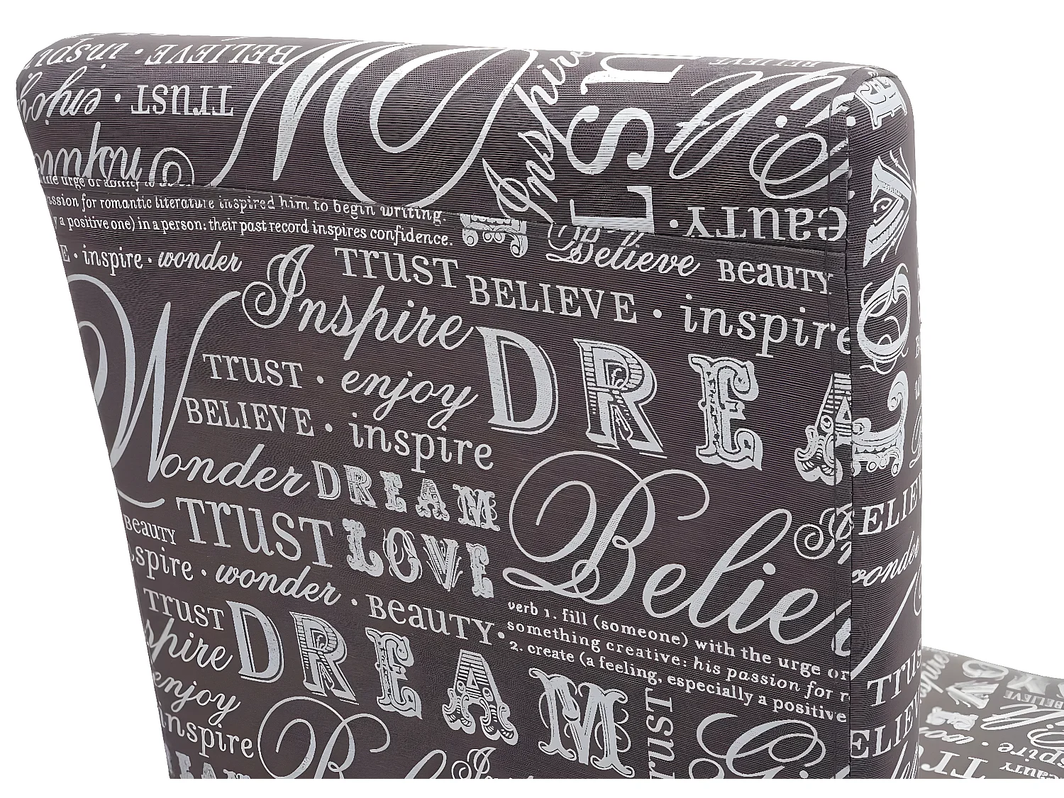 2x Chaise de salle à manger Littau, Chaise de cuisine - Textile avec écriture, Gris - Chêne