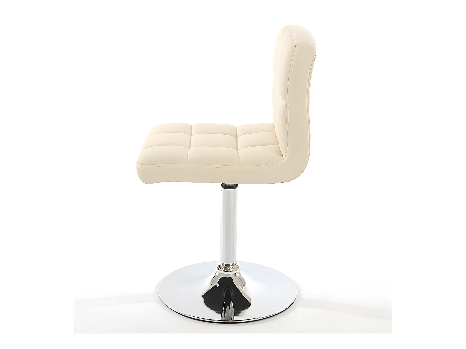Lot de 2 chaises de salle à manger Kavala, pivotante, similicuir, crème