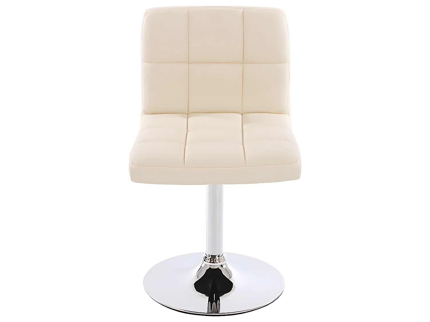 Lot de 2 chaises de salle à manger Kavala, pivotante, similicuir, crème