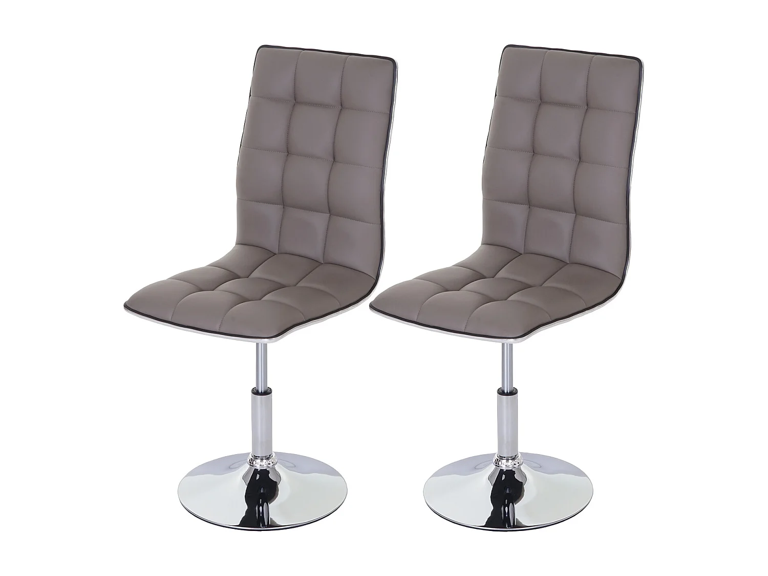 2x chaise de salle à manger HWC-C41, fauteuil, similicuir - taupe